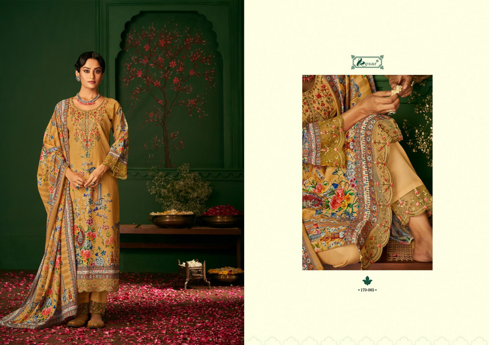 Roza By Kesar 170-001 To 006 Karachi Cotton Dress Material Catalog